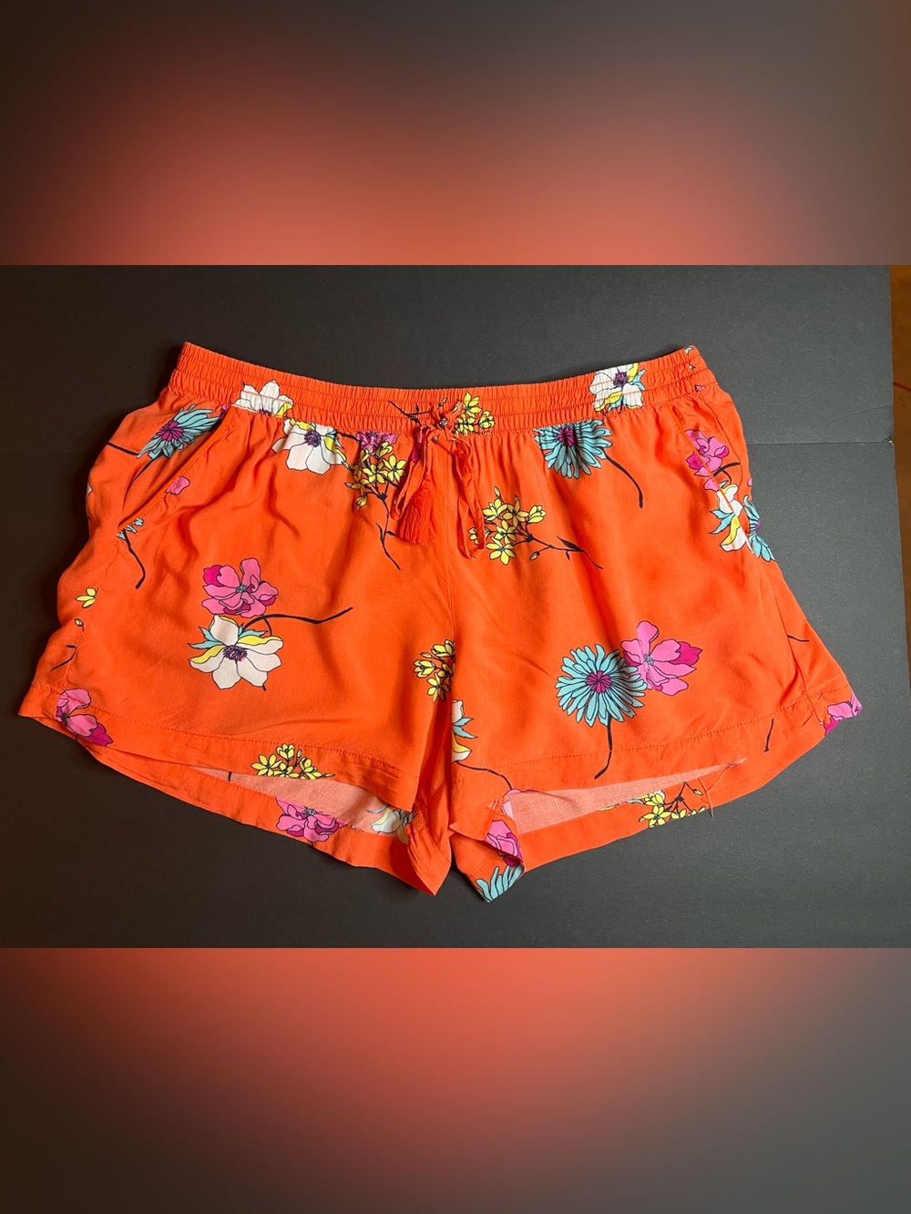 a.n.a Deep Coral Floral Print Loungewear Shorts